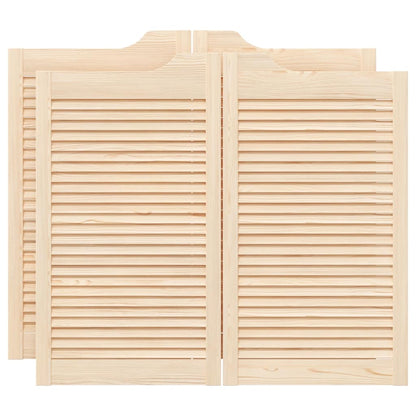 Porte a Battente 2-Paio Design a Lamelle 90x100cm Legno di Pino
