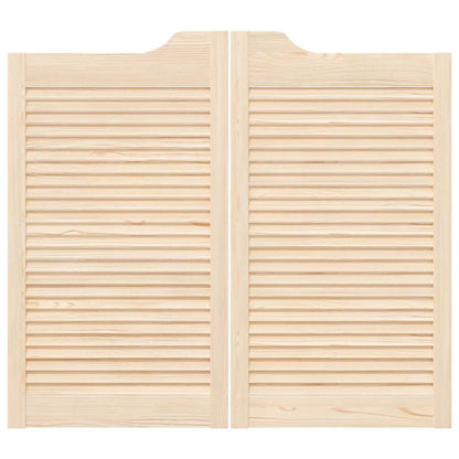 Porte a Battente 2-Paio Design a Lamelle 90x100cm Legno di Pino