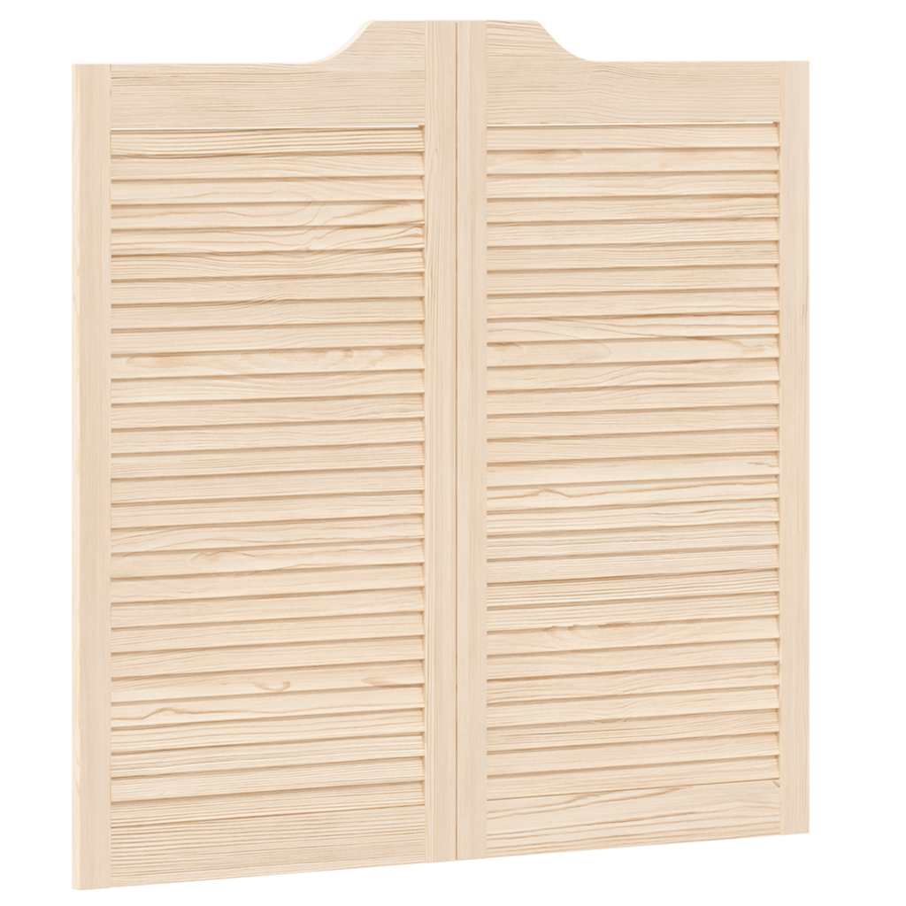 Porte a Battente 1-Paio Design Lamelle 100x100 cm Legno di Pino