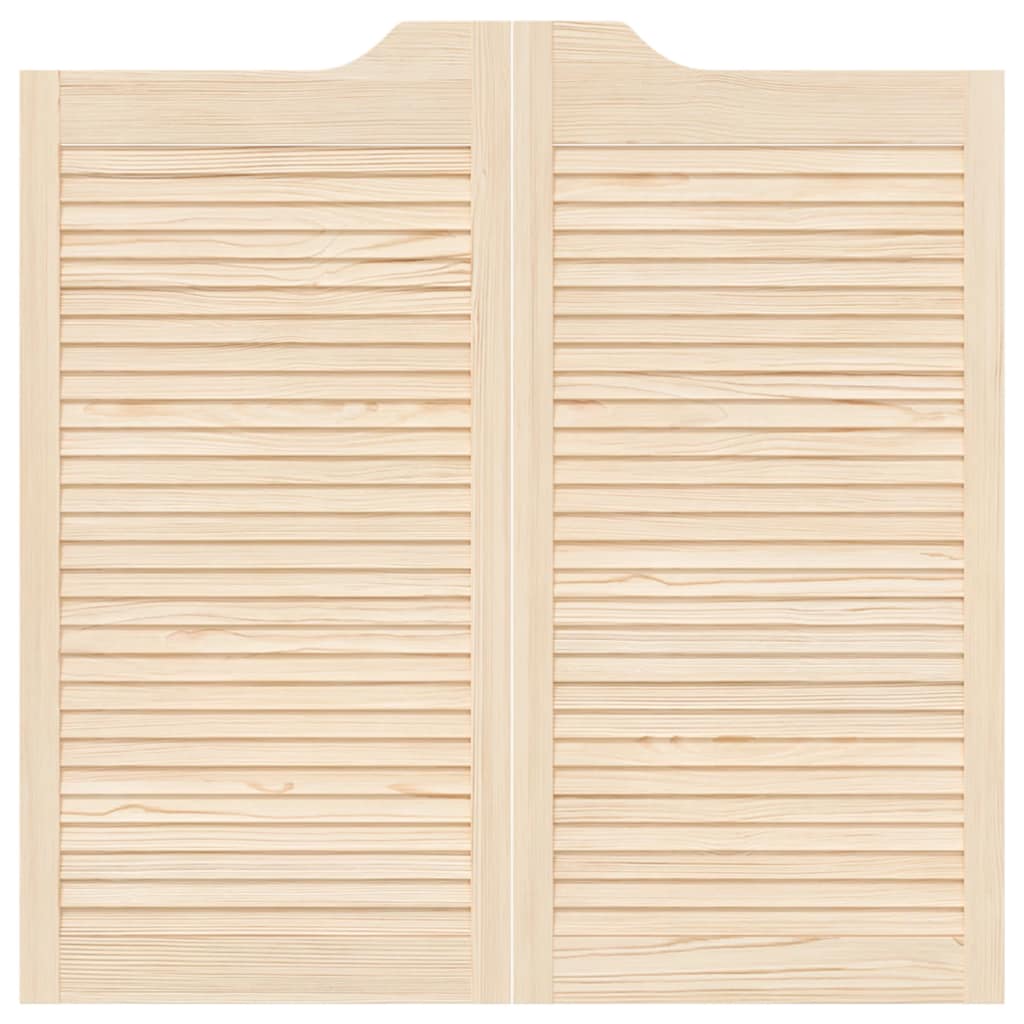 Porte a Battente 1-Paio Design Lamelle 100x100 cm Legno di Pino