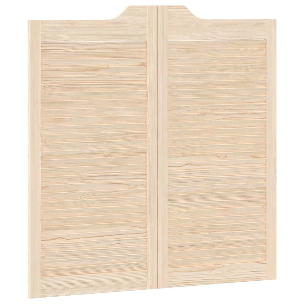 Porte a Battente 1-Paio Design Lamelle 100x100 cm Legno di Pino