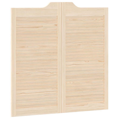 Porte a Battente 1-Paio Design Lamelle 100x100 cm Legno di Pino