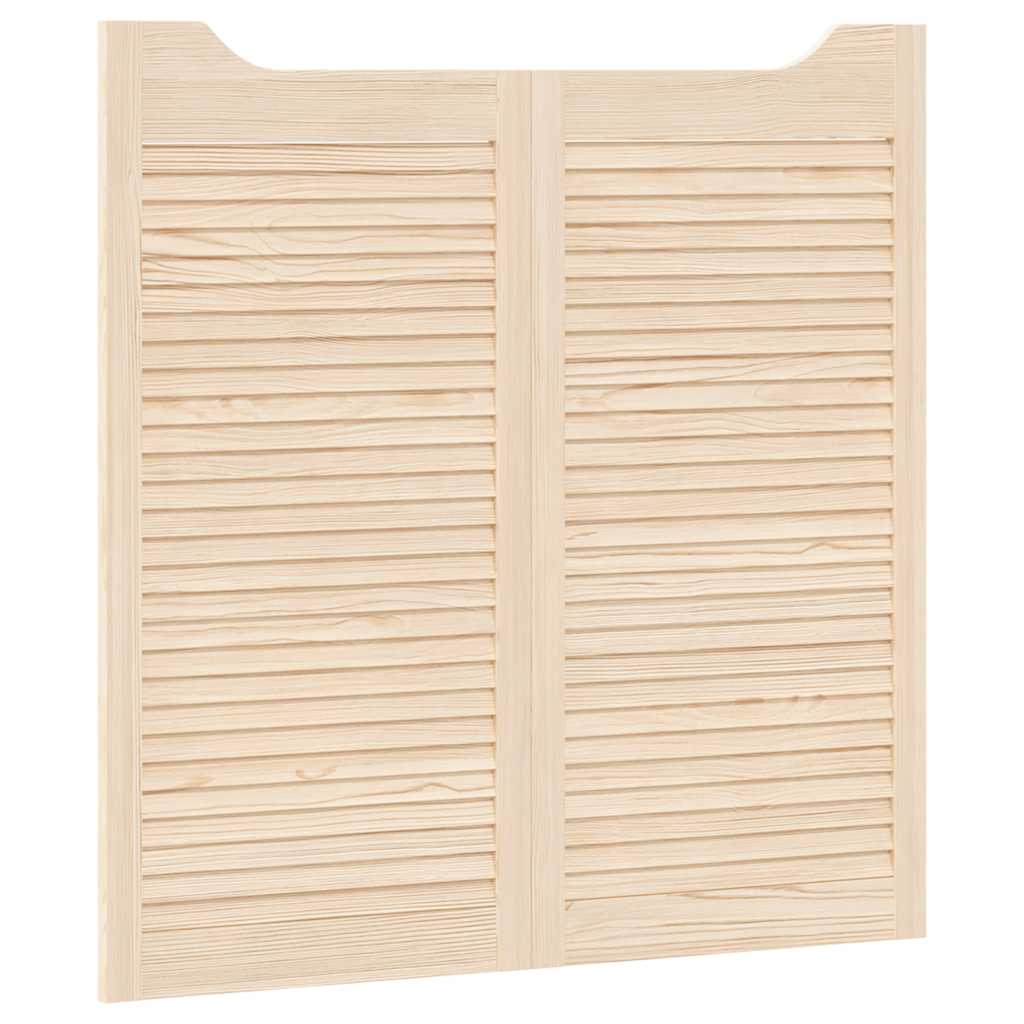 Porte a Battente 2-Paio Design Lamelle 100x100 cm Legno di Pino