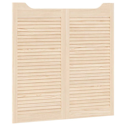 Porte a Battente 2-Paio Design Lamelle 100x100 cm Legno di Pino