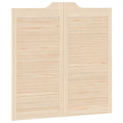 Porte a Battente 2-Paio Design Lamelle 100x100 cm Legno di Pino