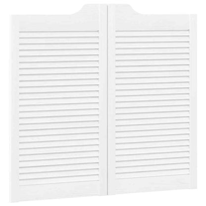 Porte a Battente 1-Paio Design a Lamelle Bianco 90x80 cm
