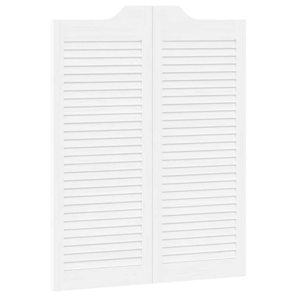 Porte a Battente 1-Paio Design a Lamelle Bianco 100x80 cm