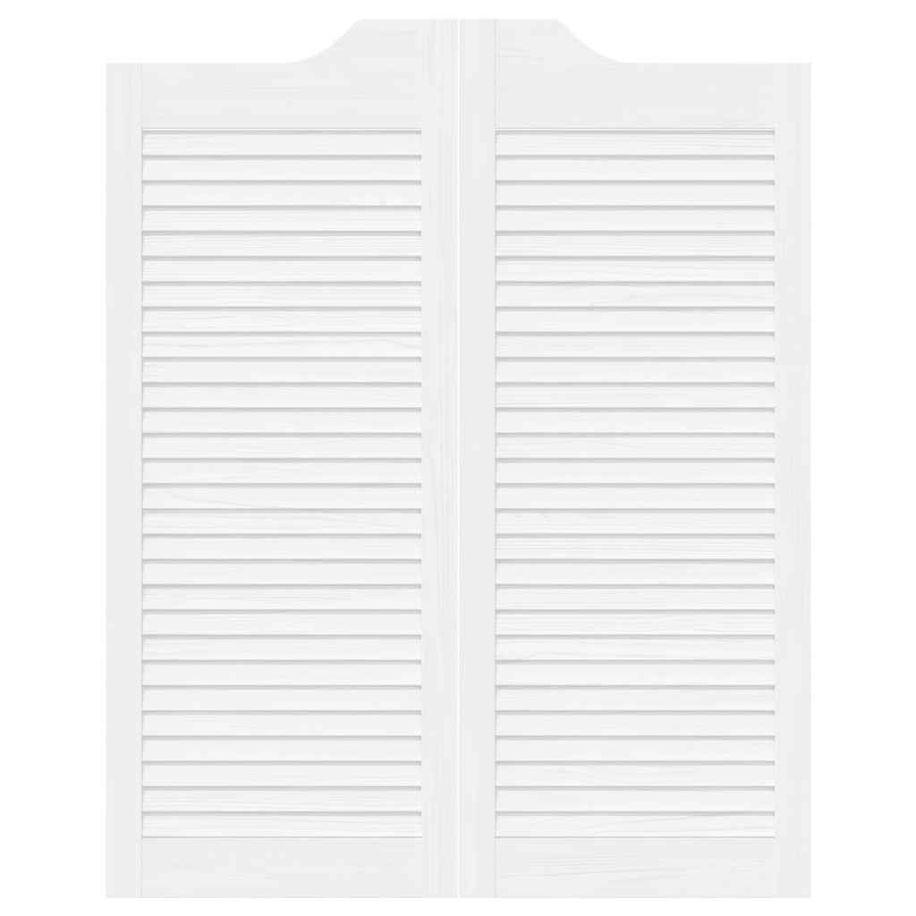 Porte a Battente 1-Paio Design a Lamelle Bianco 100x80 cm