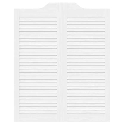 Porte a Battente 1-Paio Design a Lamelle Bianco 100x80 cm