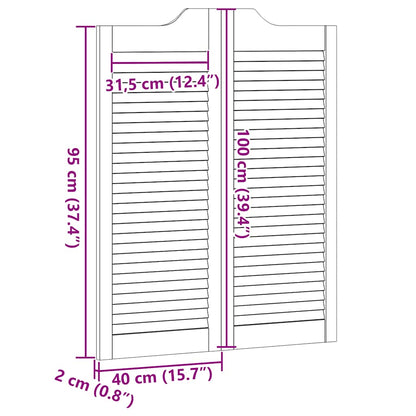 Porte a Battente 1-Paio Design a Lamelle Bianco 100x80 cm