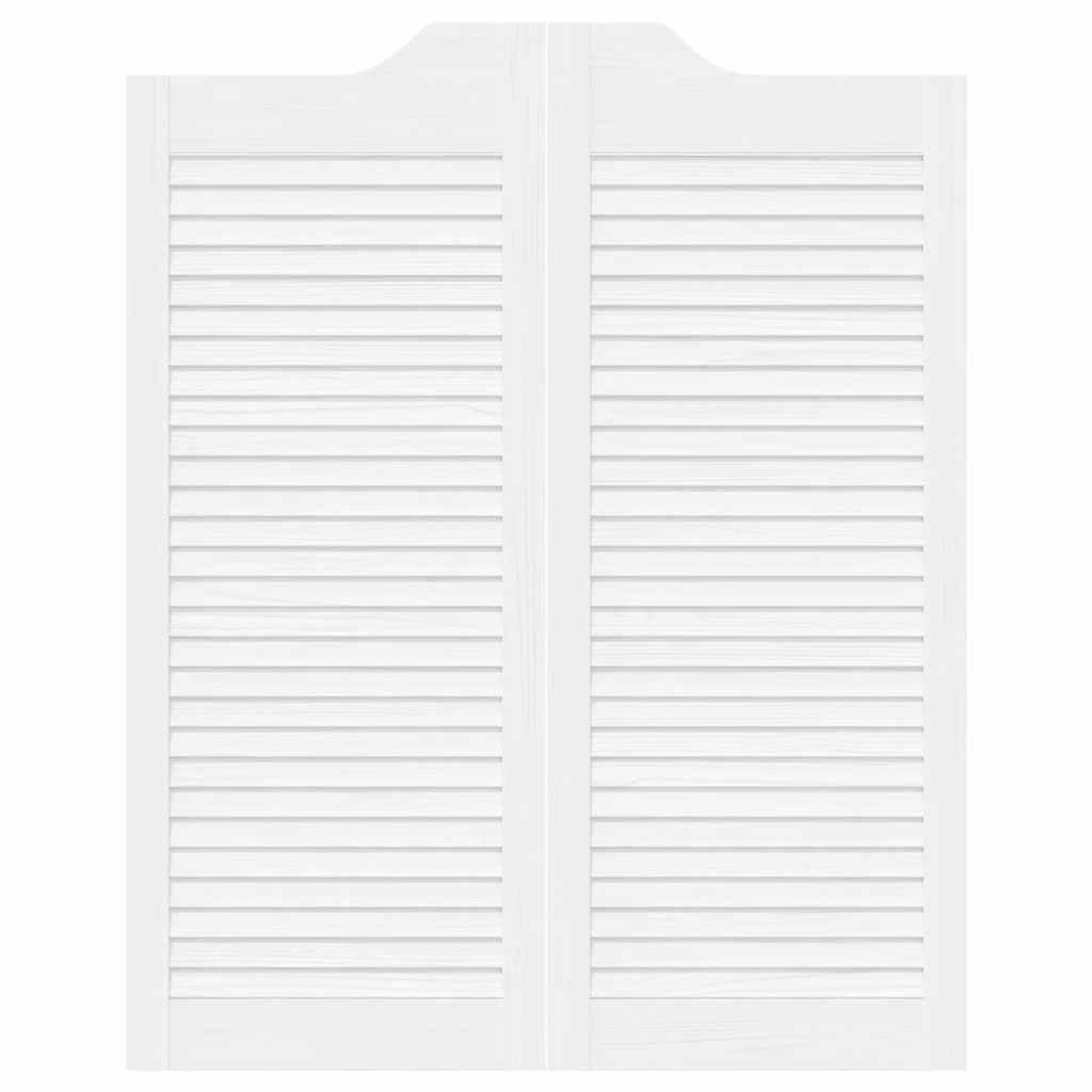 Porte a Battente 2-Paio Design a Lamelle Bianco 100x80 cm