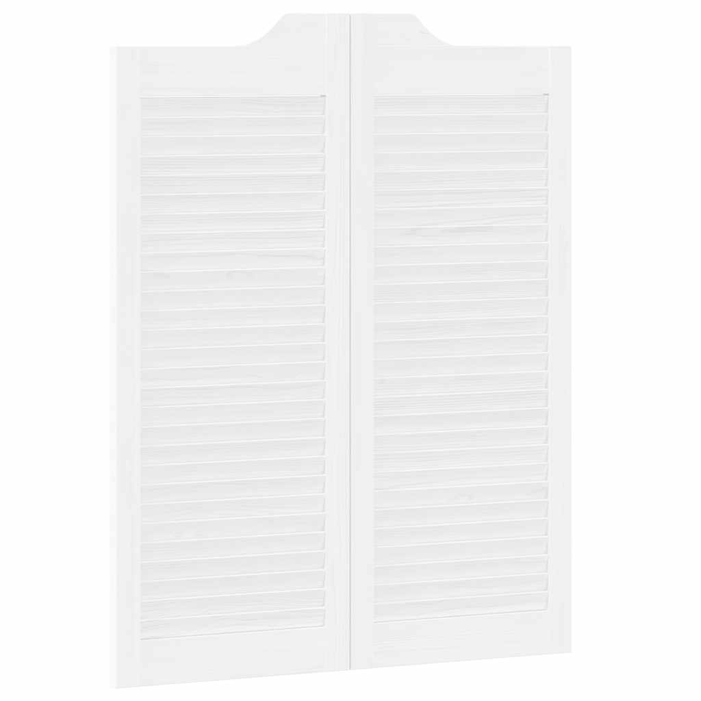 Porte a Battente 2-Paio Design a Lamelle Bianco 100x80 cm