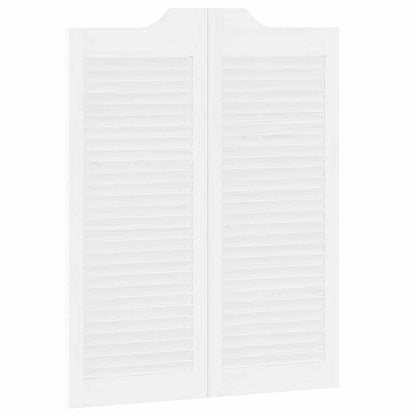 Porte a Battente 2-Paio Design a Lamelle Bianco 100x80 cm