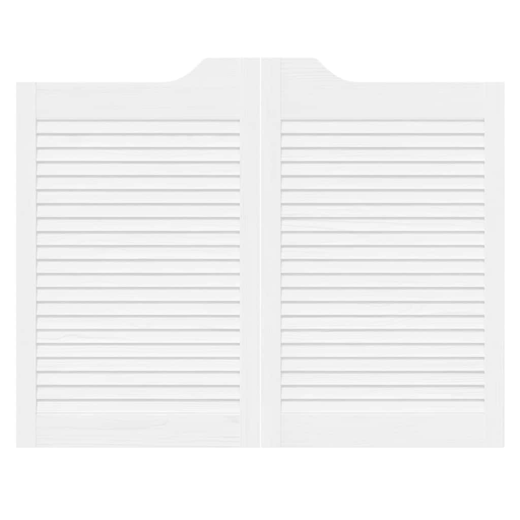 Porte a Battente 1-Paio Design a Lamelle Bianco 80x100 cm