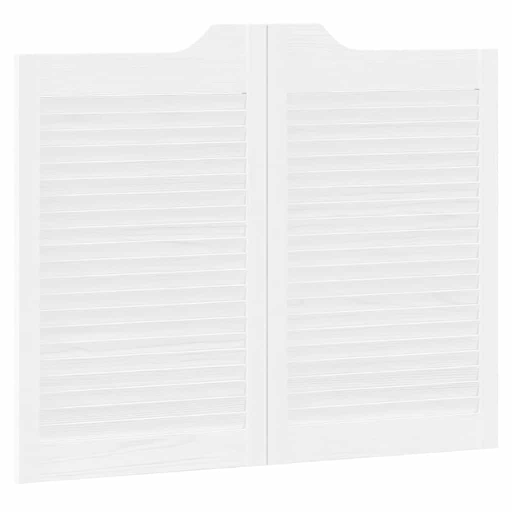 Porte a Battente 1-Paio Design a Lamelle Bianco 80x100 cm