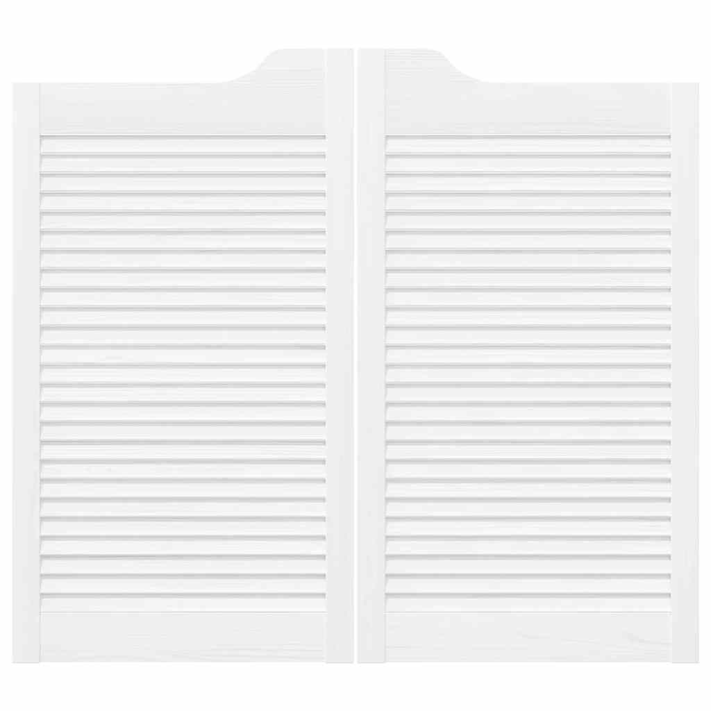 Porte a Battente 1-Paio Design a Lamelle Bianco 90x100 cm