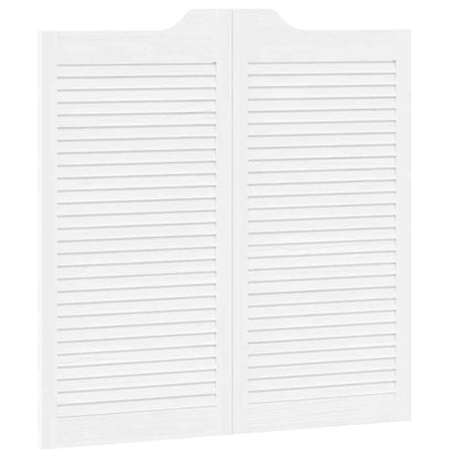Porte a Battente 1-Paio Design a Lamelle Bianco 100x100 cm