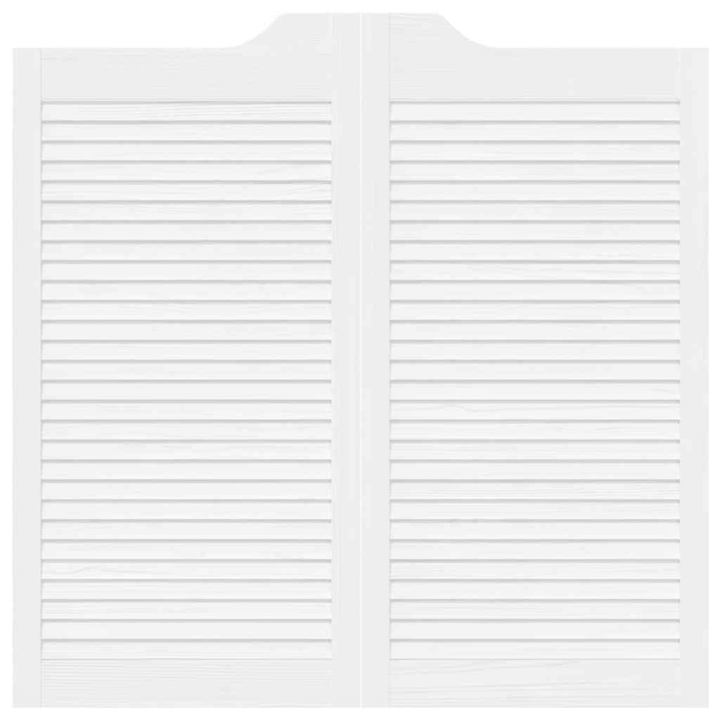 Porte a Battente 1-Paio Design a Lamelle Bianco 100x100 cm