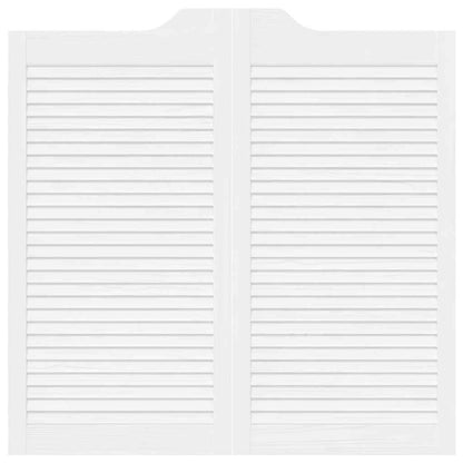 Porte a Battente 1-Paio Design a Lamelle Bianco 100x100 cm