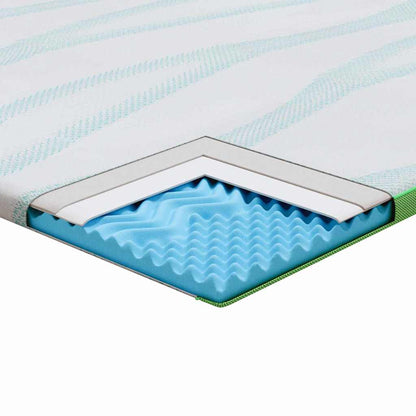 Topper per materasso Bianco e Verde 90 x 190 cm | homemem39