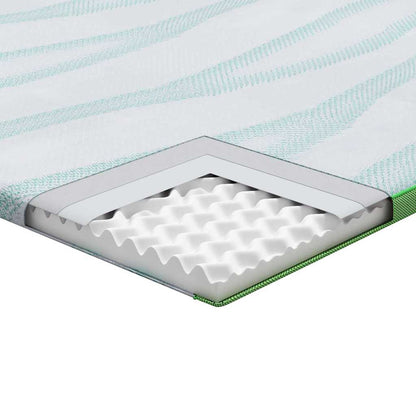 Topper per materasso Bianco e Verde 100 x 200 cm | homemem39