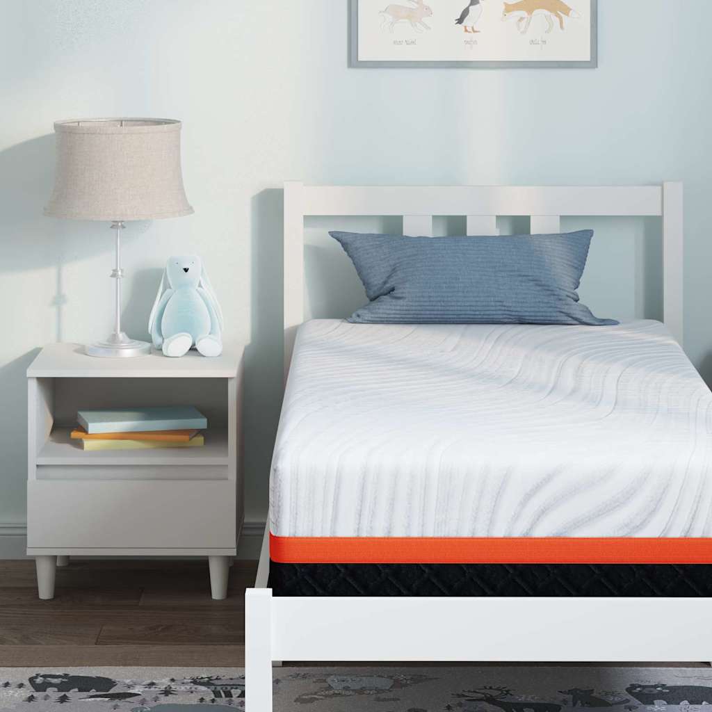Materasso Bianco e Grigio 80 x 160 cm Schiuma Memory