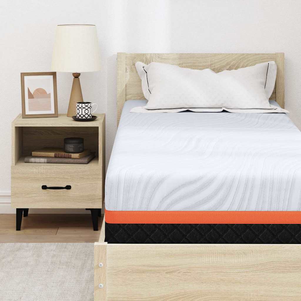 Materasso Bianco e Grigio 70 x 200 cm Schiuma Memory