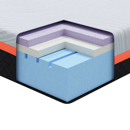 Materasso Bianco e Grigio 80 x 200 cm Schiuma Memory