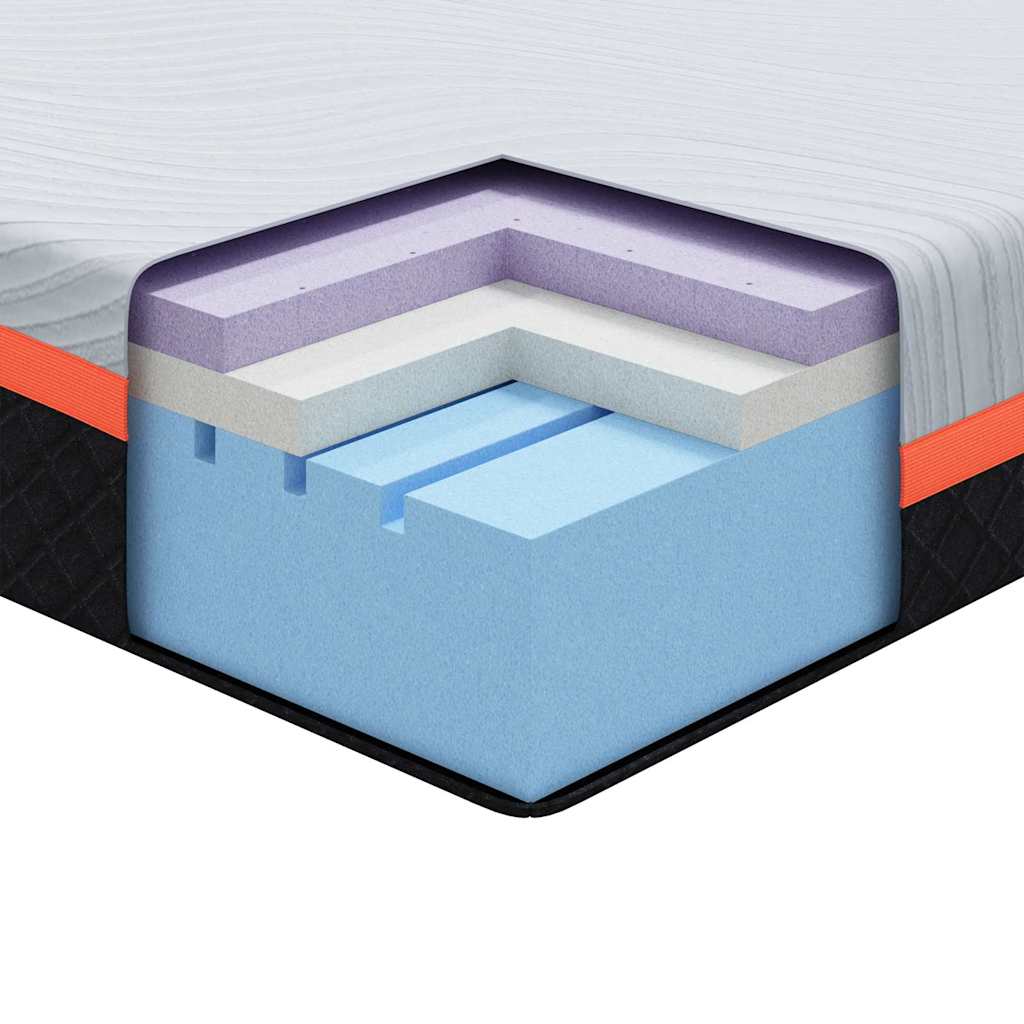 Materasso Bianco e Grigio 90 x 200 cm Schiuma Memory