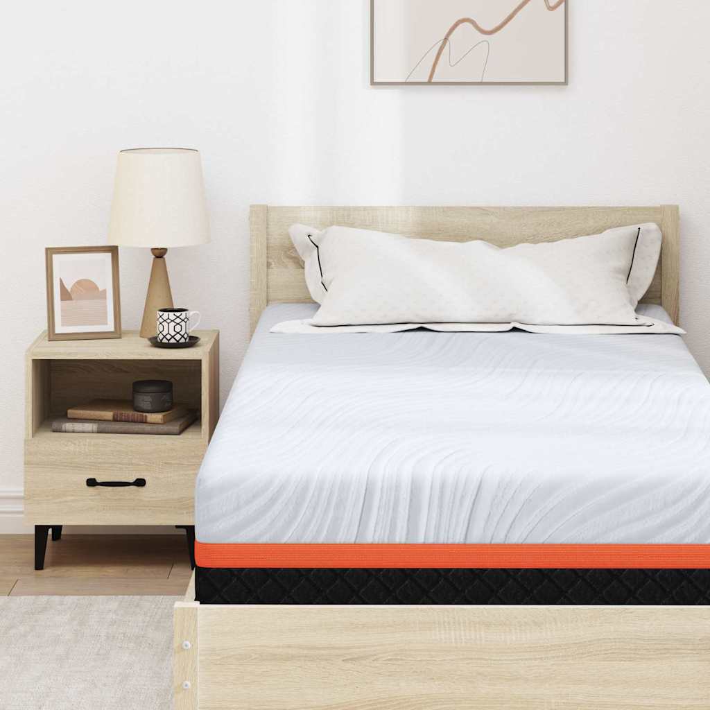 Materasso Bianco e Grigio 90 x 200 cm Schiuma Memory