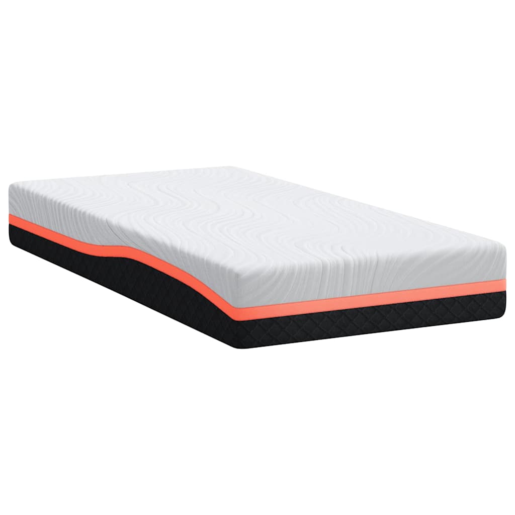Materasso Bianco e Grigio 90 x 200 cm Schiuma Memory