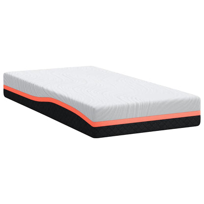 Materasso Bianco e Grigio 100 x 200 cm Schiuma Memory