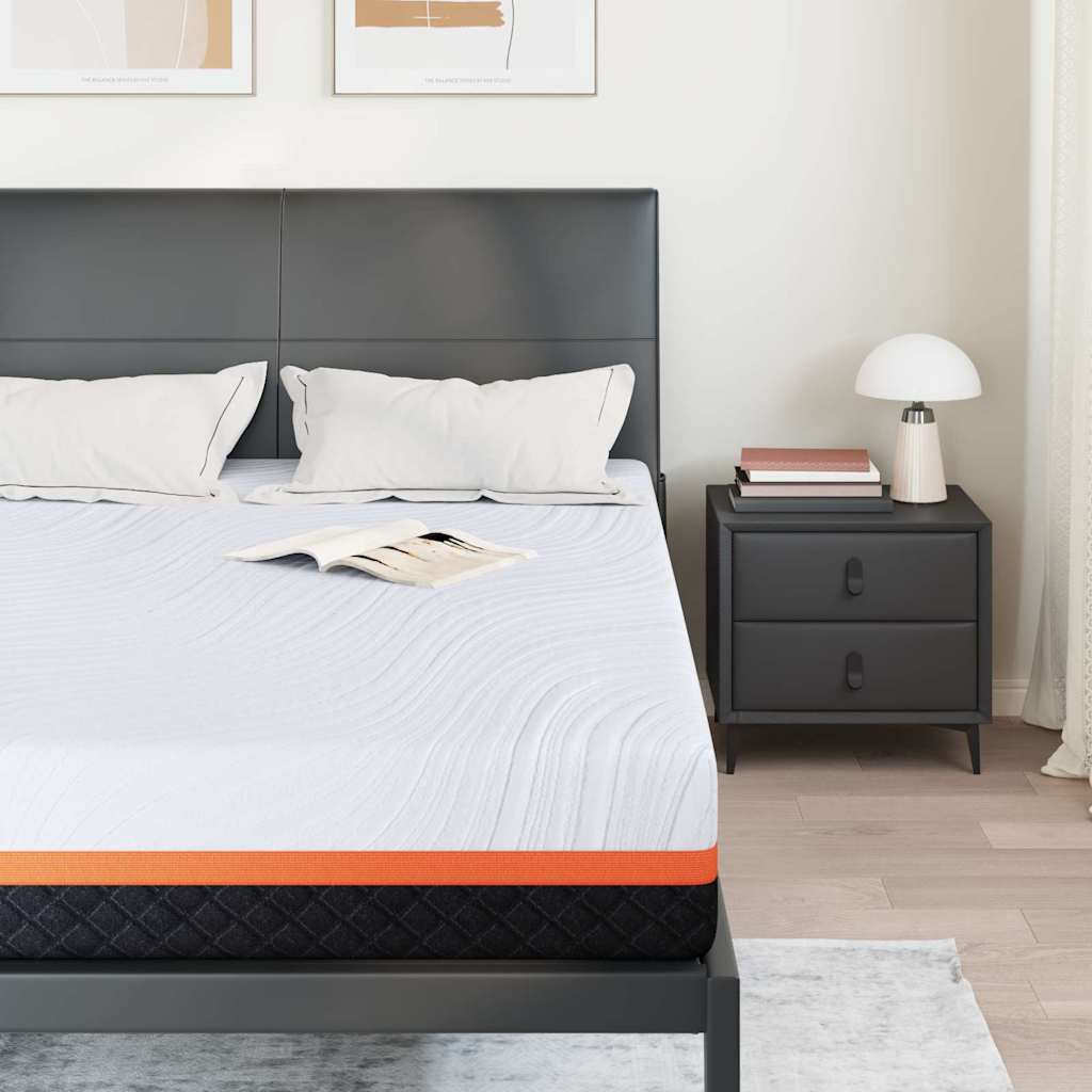 Materasso Bianco e Grigio 140 x 200 cm Schiuma Memory