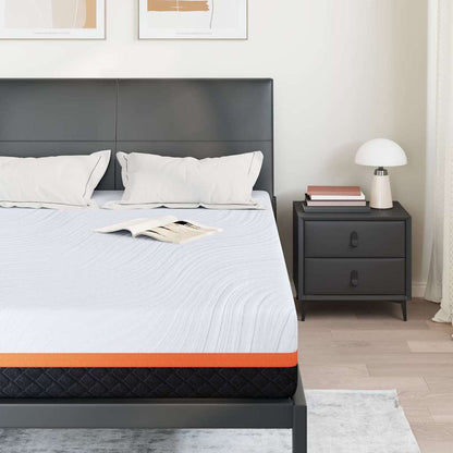 Materasso Bianco e Grigio 140 x 200 cm Schiuma Memory
