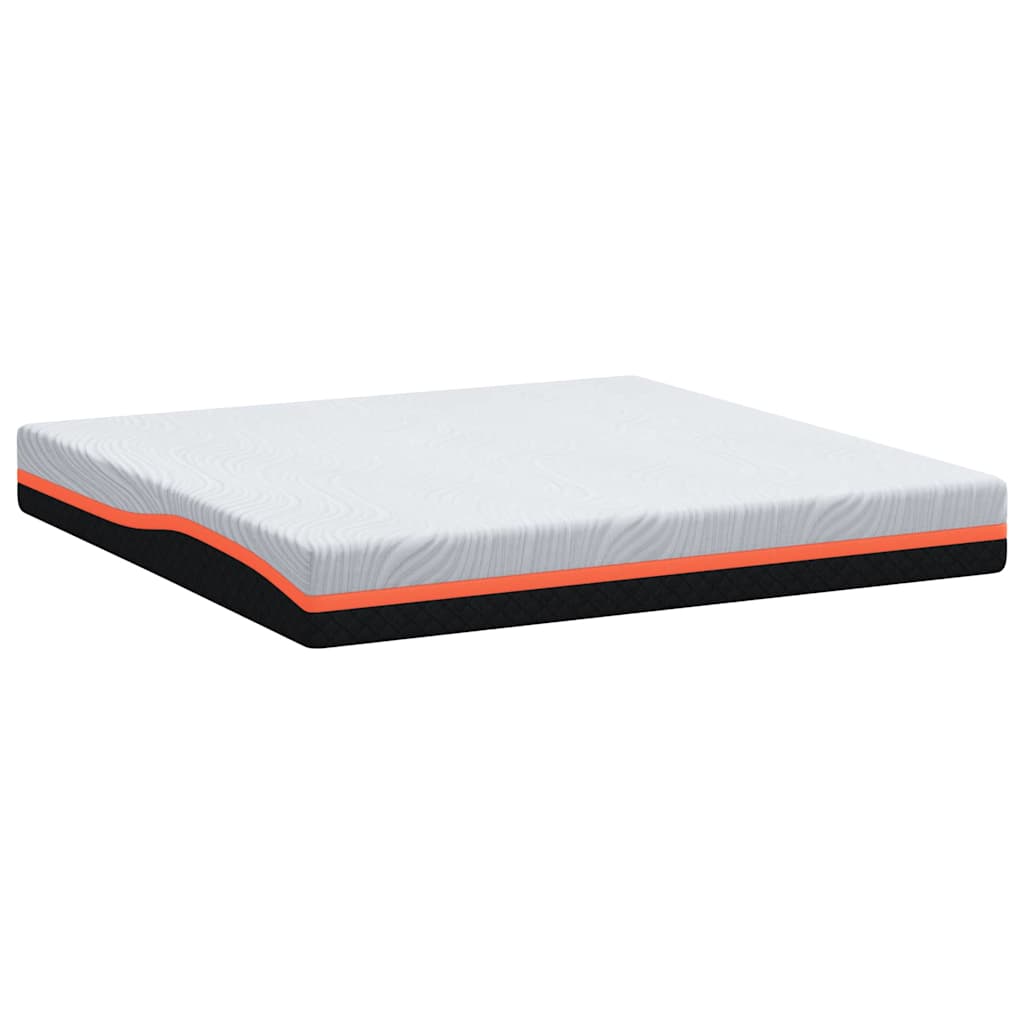 Materasso Bianco e Grigio 200 x 200 cm Schiuma Memory