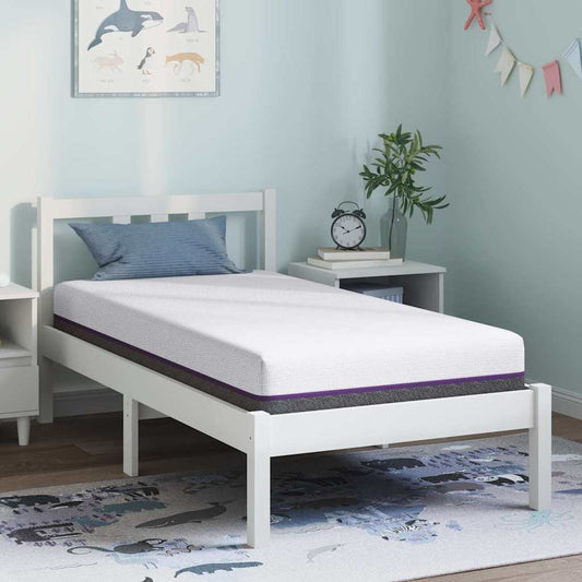 Materasso Bianco e Grigio 80 x 160 cm Schiuma