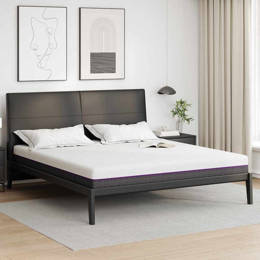 Materasso Bianco e Grigio 200 x 200 cm Schiuma