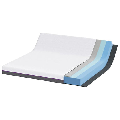 Materasso Bianco e Grigio 200 x 200 cm Schiuma