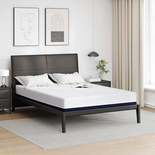 Materasso Bianco e Blu 140 x 190 cm Schiuma