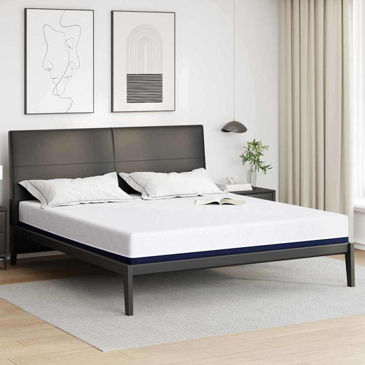 Materasso Bianco e Blu 180 x 200 cm Schiuma