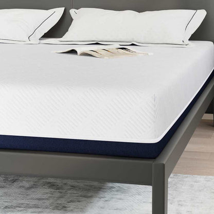 Materasso Bianco e Blu 200 x 200 cm Schiuma