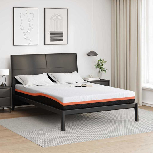 Materasso Bianco e Grigio 140 x 200 cm Schiuma