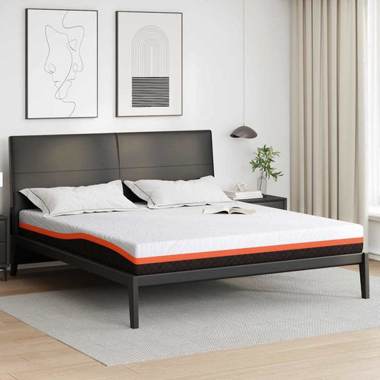 Materasso Bianco e Grigio 200 x 200 cm Schiuma