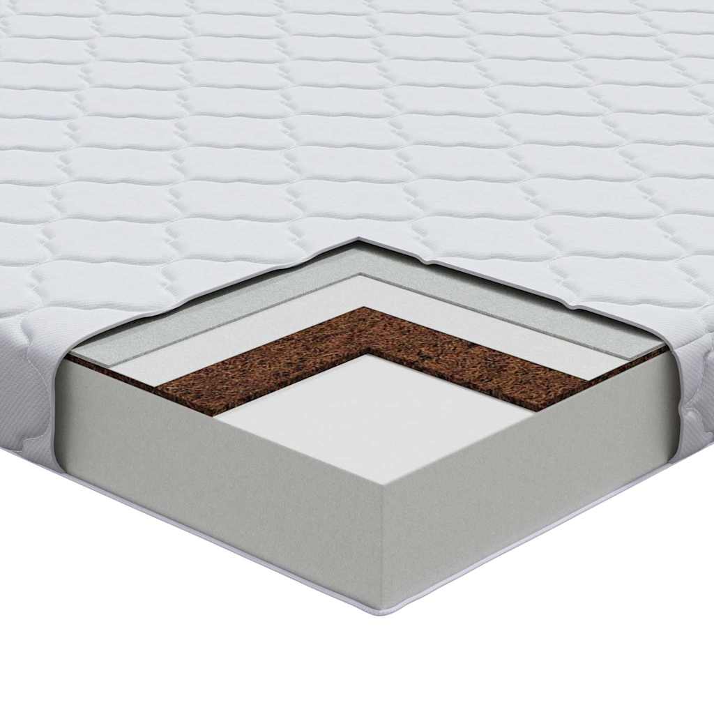 Materasso con Strato di Cocco Bianco 120 x 60 cm Schiuma PU