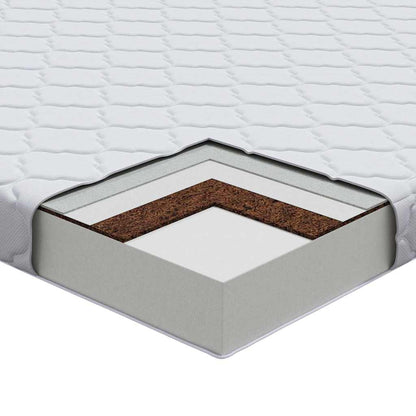 Materasso con Strato di Cocco Bianco 200 x 80 cm Schiuma PU