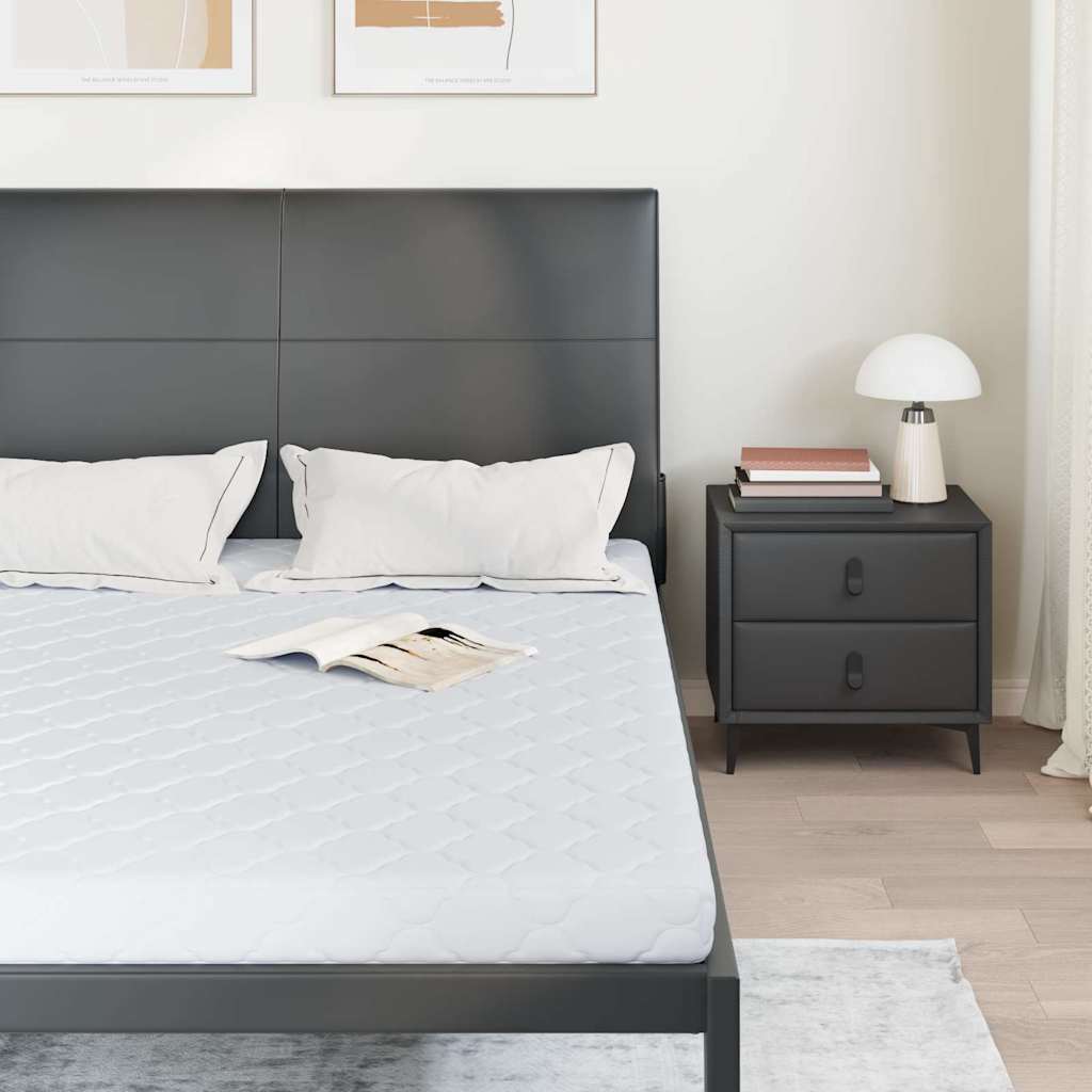 Materasso con Strato di Cocco Bianco 200 x 140 cm Schiuma PU