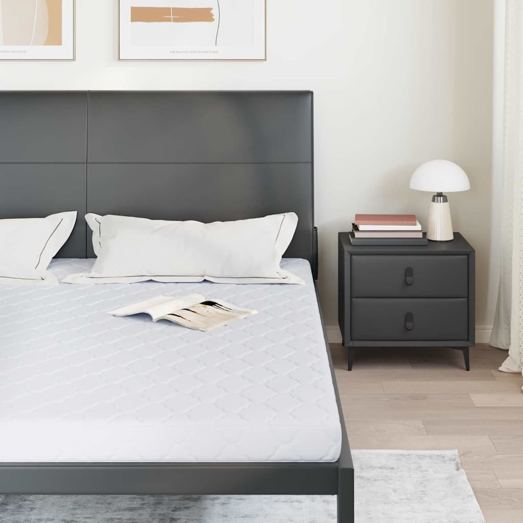 Materasso con Strato di Cocco Bianco 200 x 180 cm Schiuma PU