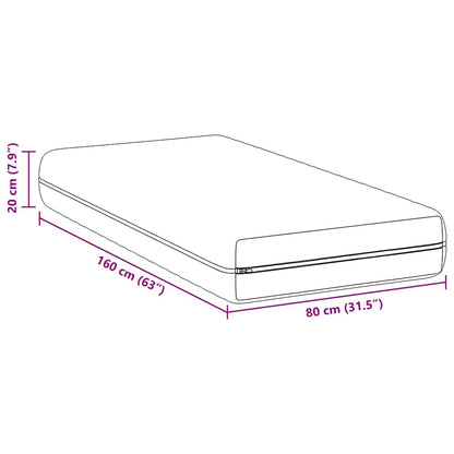 Materasso Bianco 80 x 160 cm Molle Insacchettate | homemem39
