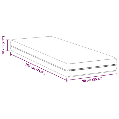 Materasso Bianco 90 x 190 cm Molle Insacchettate | homemem39