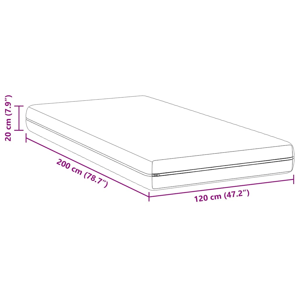Materasso Bianco 120 x 200 cm Molle Insacchettate | homemem39